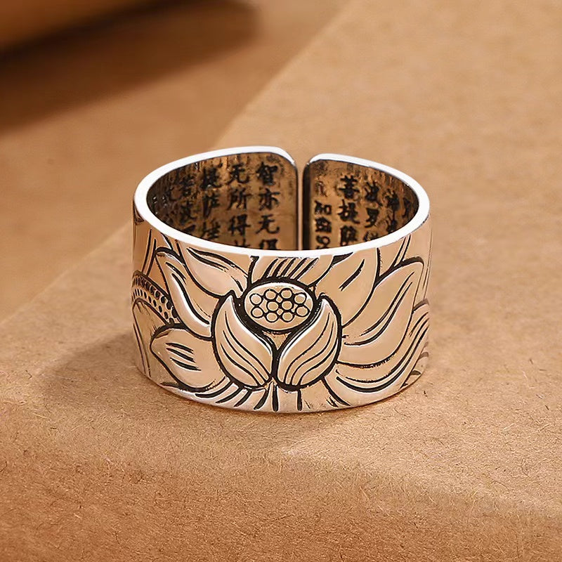 The Heart of Lotus Sutra Ring - For Purity & Wisdom