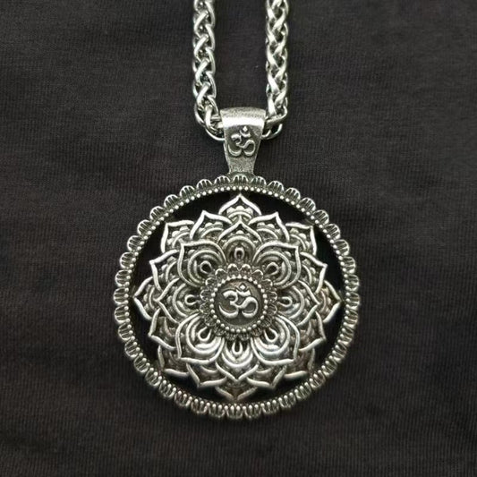 Om Lotus Mandala Necklace - Balance & Wisdom