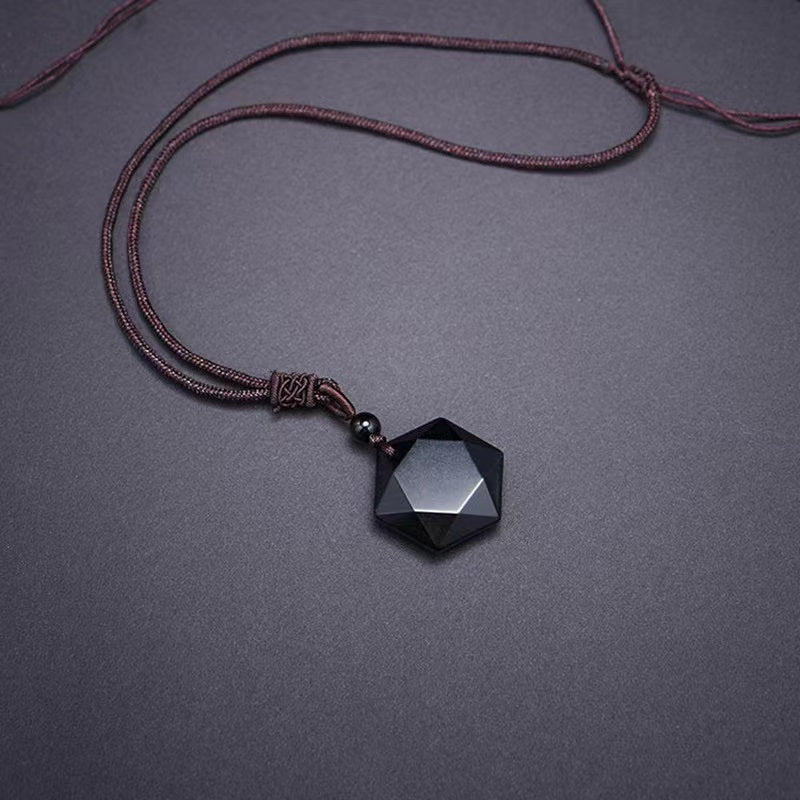 Black Obsidian Talisman - Necklace for Protection