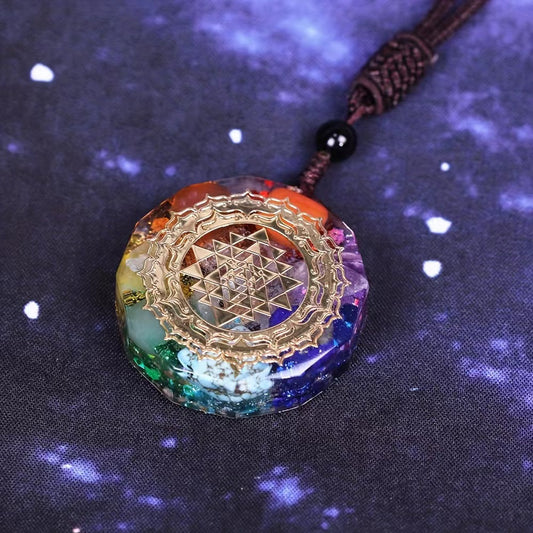 Chakra Orgonite Necklace - Balances Orgone Energy & EMF Protection