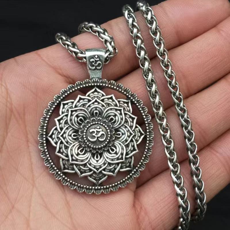 Om Lotus Mandala Necklace - Balance & Wisdom