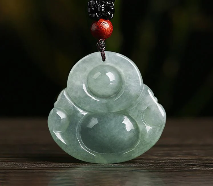 Jade Laughing Buddha Necklace - Promote Happiness & Good Luck