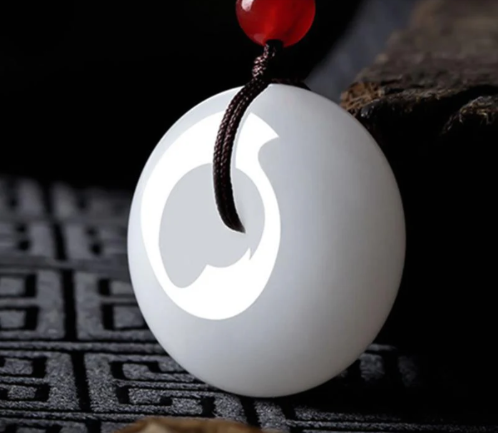 White Jade Disk Necklace - For Purity & Good Things