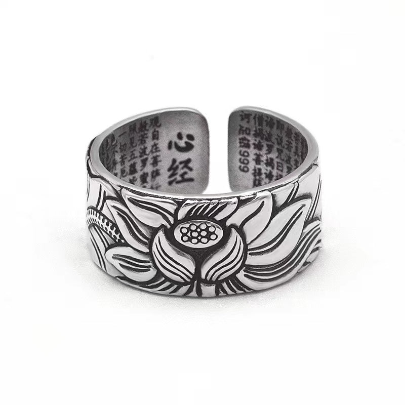 The Heart of Lotus Sutra Ring - For Purity & Wisdom