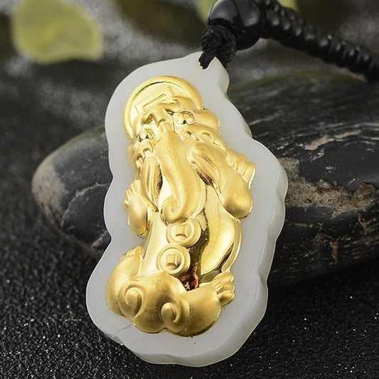 Hetian Jade Pixiu Necklace - Manifest Abundance