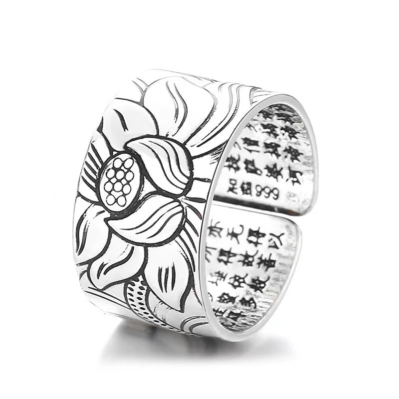 The Heart of Lotus Sutra Ring - For Purity & Wisdom